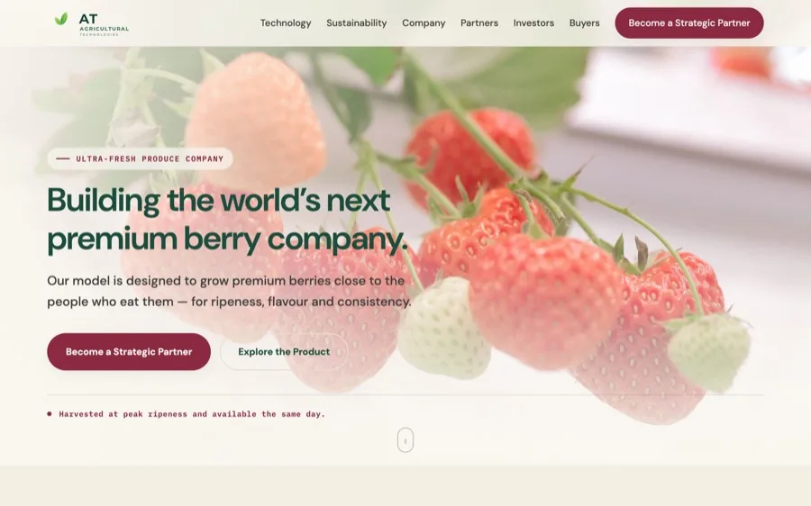 Agritech platform & investor funnel — the live product